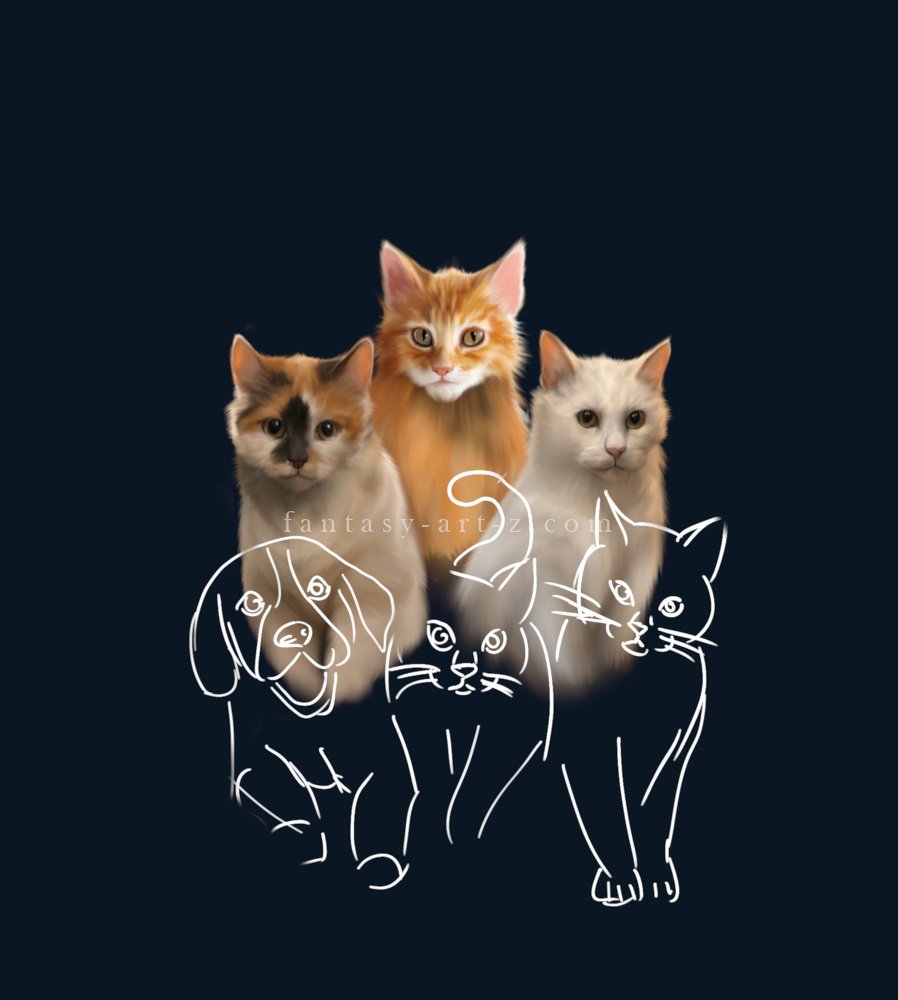 fantasy_art_z's tweet photo. 3 cats are done for today :)
#caturday #humanart https://t.co/WxWUDErZhq