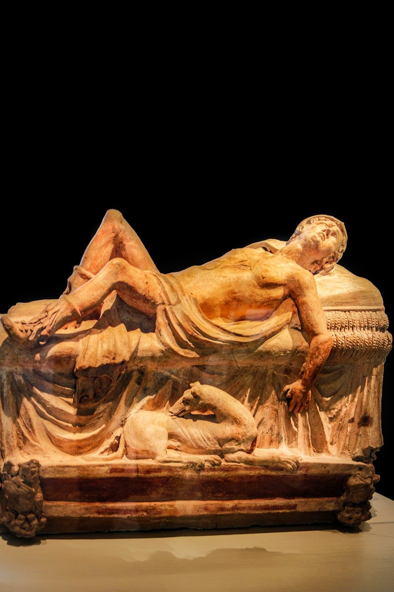 antmoose's tweet photo. You're no Adonis / Having you gone is the best. For #SarcophagusSaturday, a look at this stunning late-C3 BCE #Etruscan terracotta cinerary urn from #Tuscania. It depicts a high-relief sculpture of the dying Adonis. But was the deceased really such a catch? Probably not. https://t.co/1rnjMPIl3r
