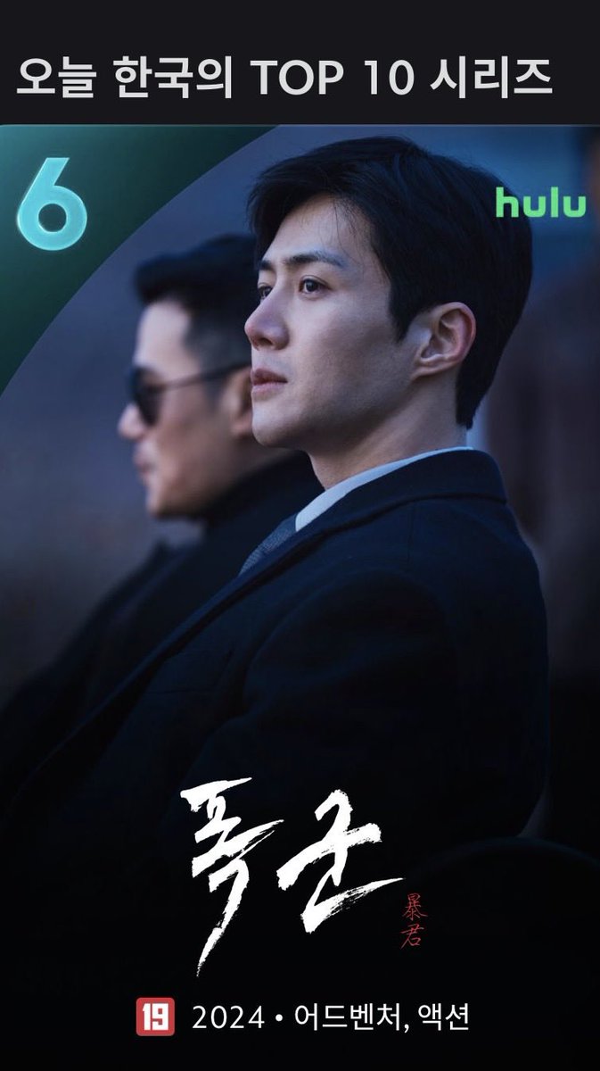 hajar2906's tweet photo. The Tyrant having a rollercoaster ride with the ranking on Disney+ kr.
Its #6 today!!โบ๏ธ
#KimSeonho #๊น์ ํธ
#TheTyrant #ํญ๊ตฐ https://t.co/cZYNOD3zLE