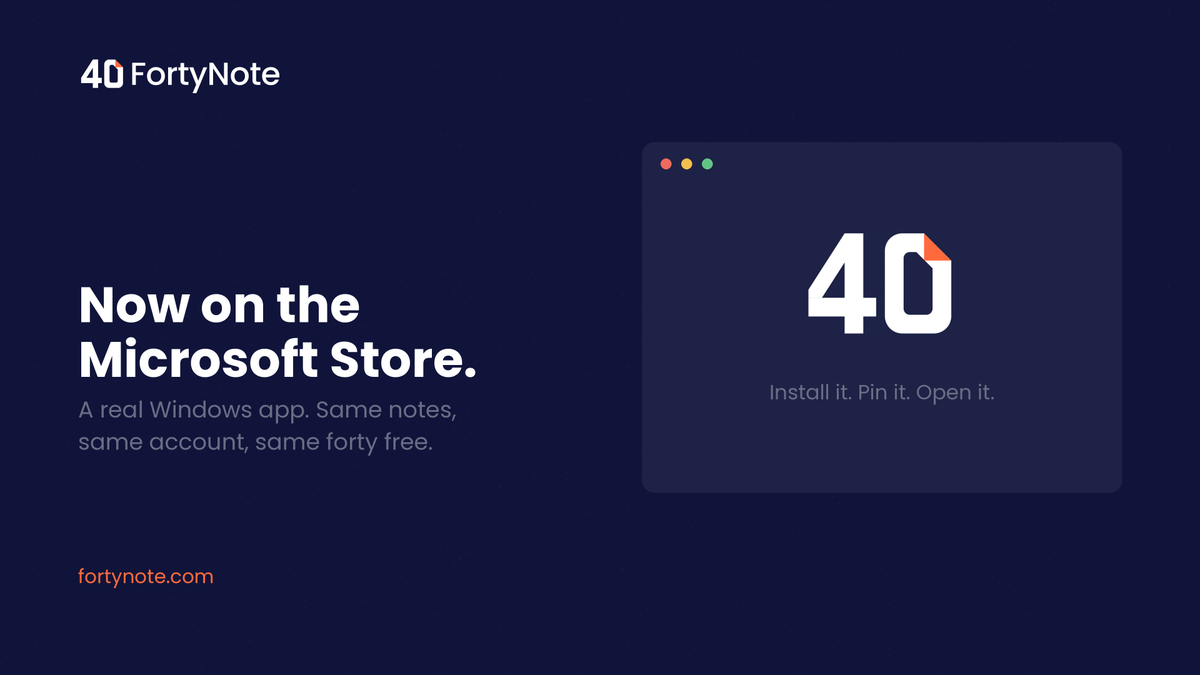 FortyNote tweet picture