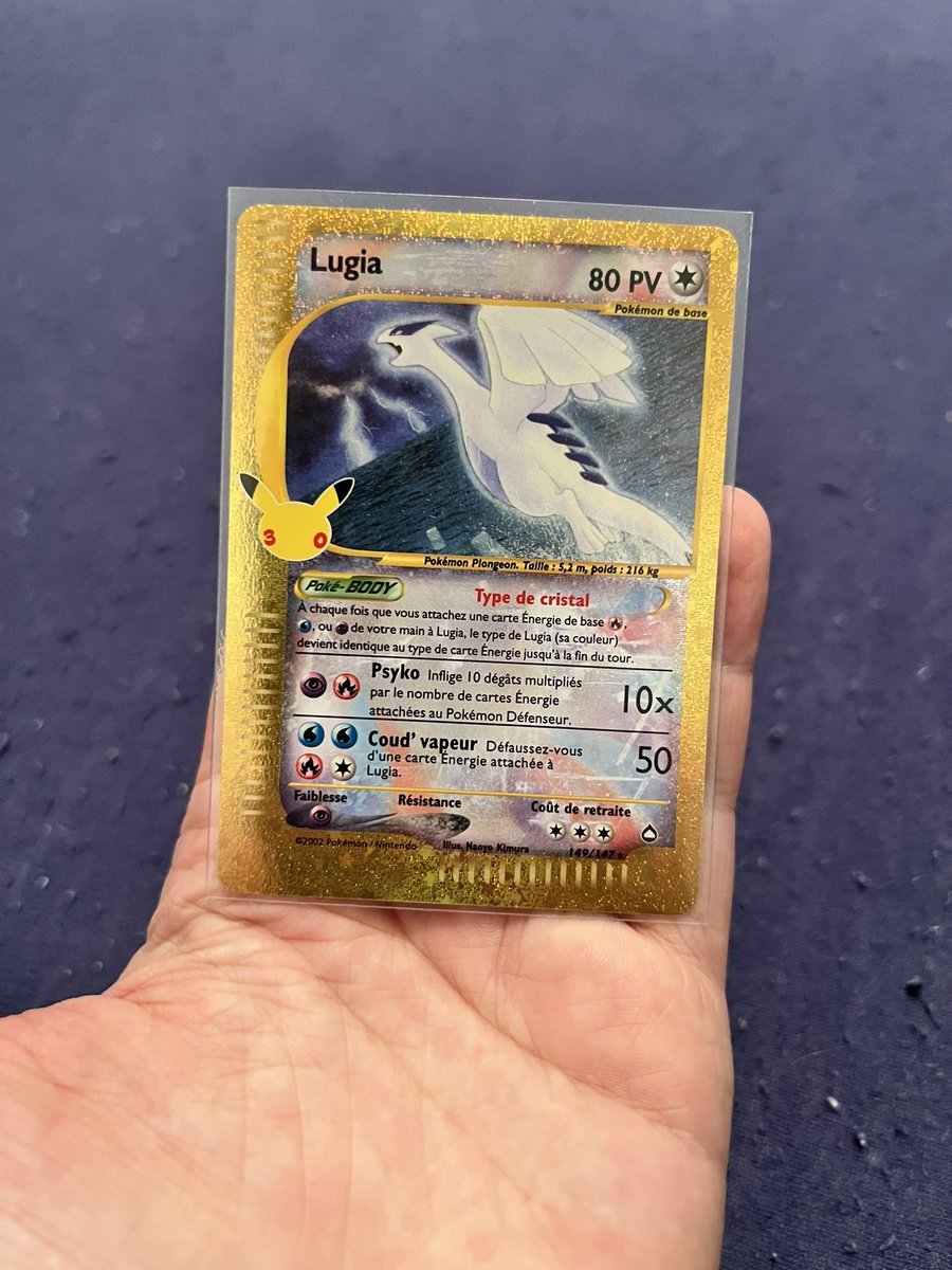 TontonPhiphi's tweet photo. LES HITS SONT BIEN TOMBÉS POUR CES 30 ANS DE POKEMON ET OUI LA LUGIA FAIT PARTIE DU LOT… MAIS PAS QUE 🤩

Beaucoup de souhaits de cartes drop, ça fait très plaisir ! https://t.co/TZiLyWxumA