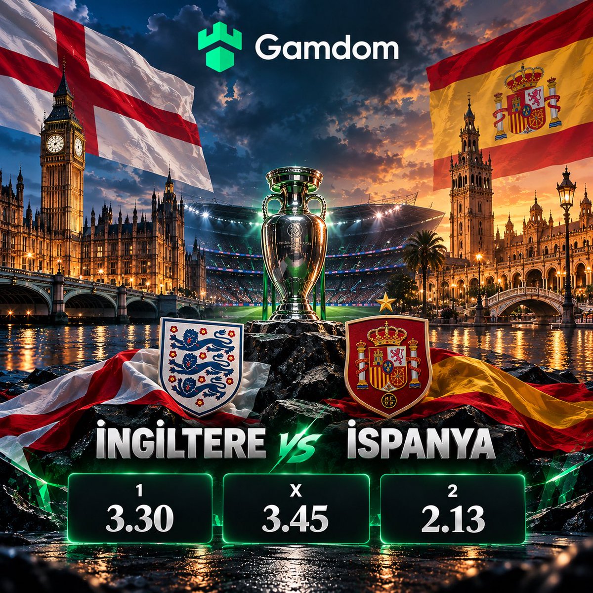gamdom_media's tweet photo. İki dev, tek sahne. 🏟️🔥

🏴󠁧󠁢󠁥󠁮󠁧󠁿 İngiltere × İspanya 🇪🇸 

💥 En yüksek oranlar Gamdom’da!

1️⃣ 3.30 | ❌ 3.45 | 2️⃣ 2.13

🟢90 dakikalık büyük mücadelede tarafını seç!

🫵Gamdom Giriş: https://t.co/fscnjMs2VD

😎Topluluk: https://t.co/hr5flv1Xe8

#Gamdom #İngiltere #İspanya https://t.co/G8IWnGyvHk