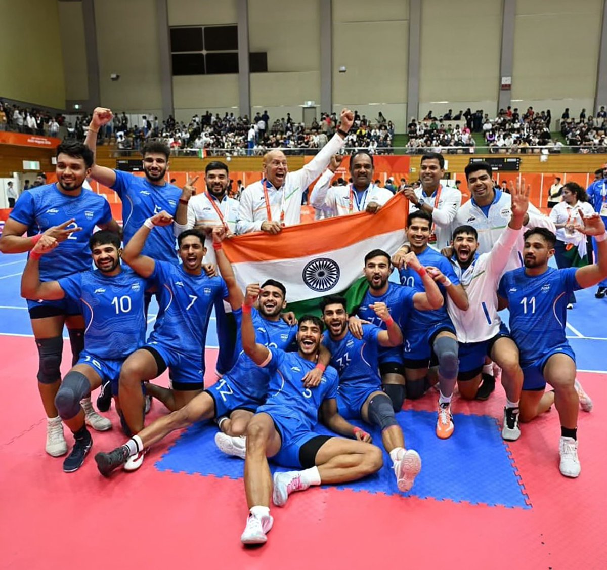 AshwiniVaishnaw's tweet photo. Double Gold by our Kabaddi champions! 🥇🇮🇳

India’s Kabaddi teams, both Women &amp; Men, bring home Gold at #AsianGames2026 https://t.co/o2sUZPRnLO