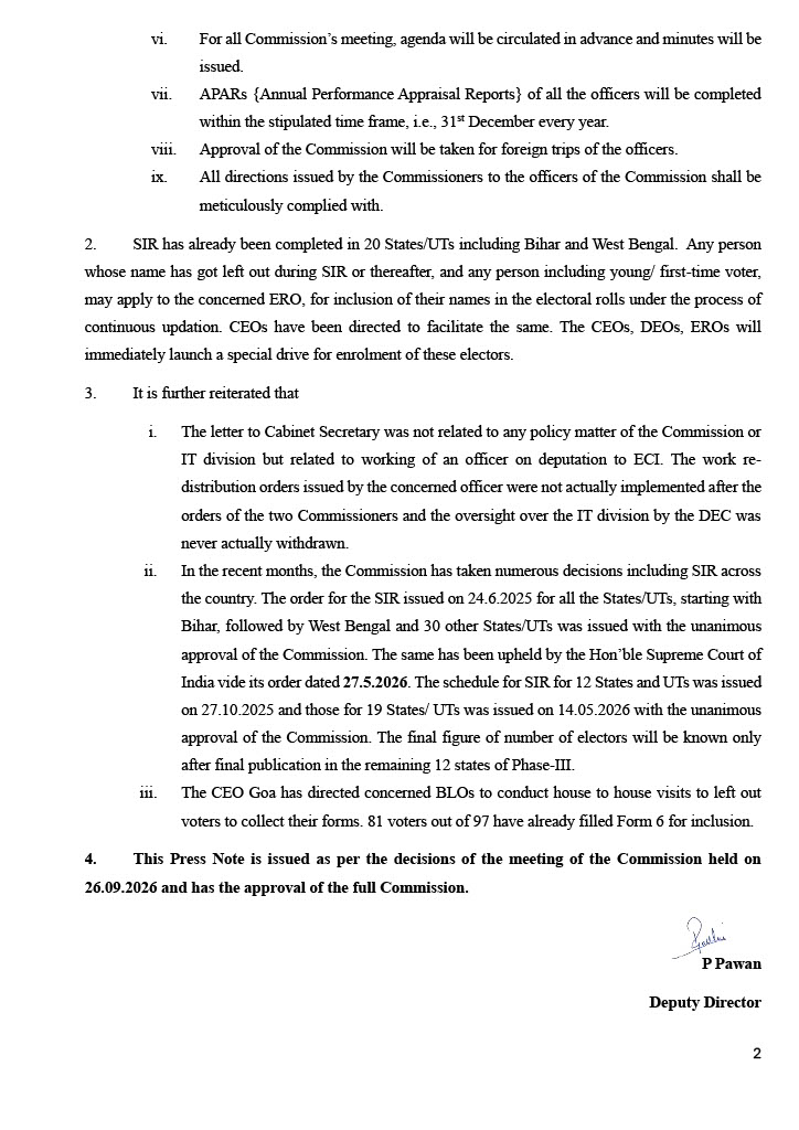 MIB_India's tweet photo. A meeting of the Election Commission of India was held today at Nirvachan Sadan, New Delhi, in the presence of Chief Election Commissioner Gyanesh Kumar and Election Commissioners Dr. Sukhbir Singh Sandhu and Dr. Vivek Joshi.

Read more about the decisions taken in the meeting: https://t.co/swuegHvEyH 

#ECI