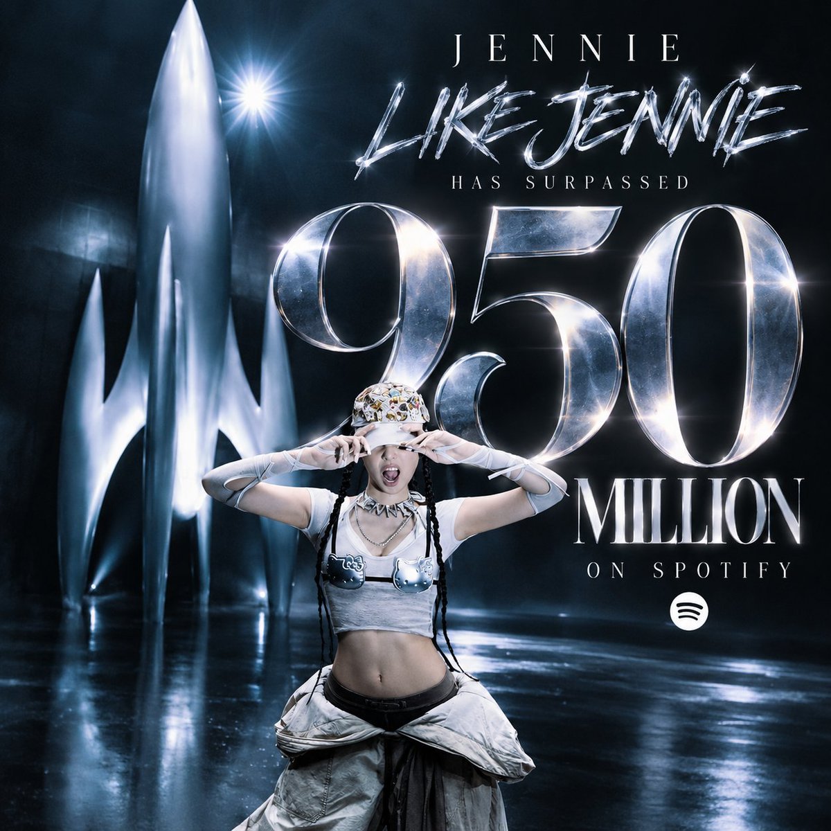 bornsavaze's tweet photo. JENNIE "LIKE JENNIE" HAS SURPASSED "950 MILLION" ON SPOTIFY  ✨️✨️

ONLY 50 MILLION TO 1 BILLION 🤯 https://t.co/E1HQKjBJfR