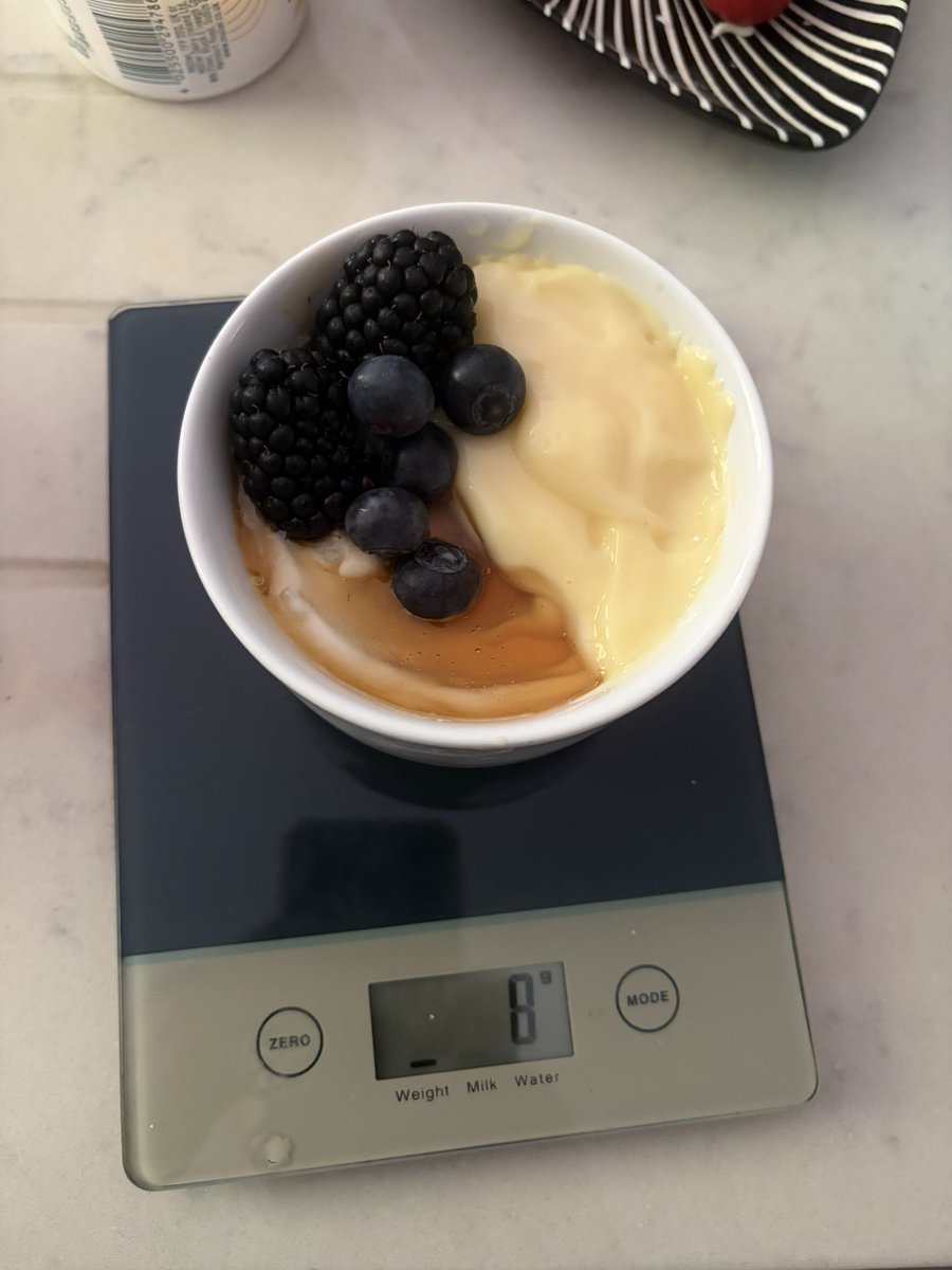 lSillytwt's tweet photo. Breakfast || baked apple skyr mixed w sf maple syrup, with vanilla protein pudding topped with nick’s maple fibre syrup, + a variety of fruit! || 182kcal 20g protein 7g fibre 

The base with only a little fruit is in pic 3 cuz the base itself was awesome and delicious

#edrtwt https://t.co/UYAWMvQWkH