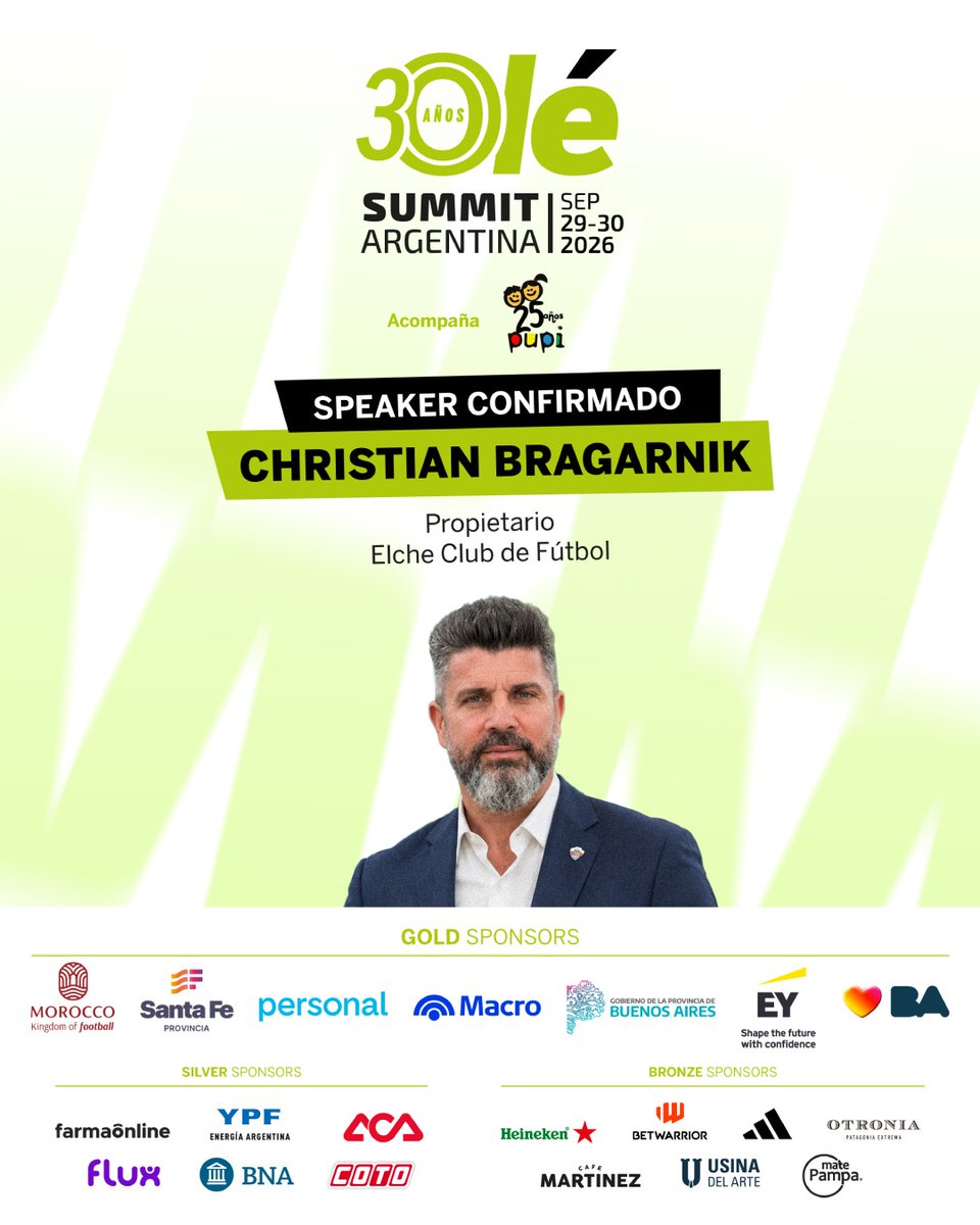 DiarioOle's tweet photo. 🗣️🇦🇷 ¡Oscar #Ruggeri, Hugo #Tocalli y Christian #Bragarnik estarán como SPEAKERS en el Olé Summit Argentina!
📍 29 y 30 de septiembre en la Usina del Arte.
📲 Reservá tu lugar en https://t.co/MnnGmtd1fU
¡Te esperamos! 🙌 https://t.co/abrWiggTSz