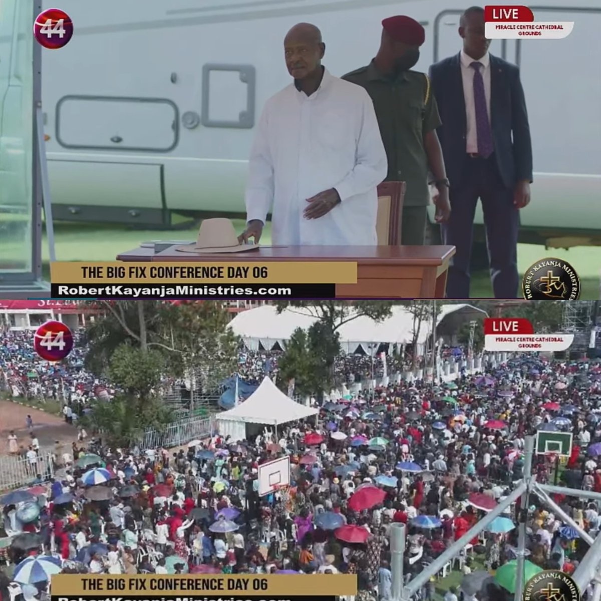 AkoraPeter_O's tweet photo. HE @KagutaMuseveni The President of the Republic of Uganda 🇺🇬 has graced The BIG FIX Conference happening now at the Miracle Centre Cathedral Rubaga. 

#TheBigFixConference2026 https://t.co/3deIpY28tG