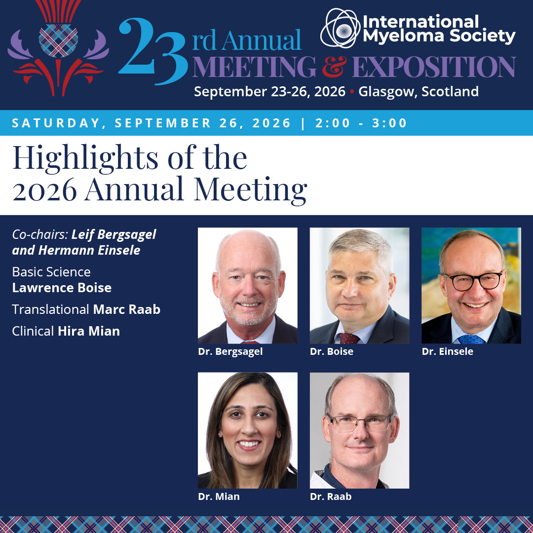 Myeloma Society (@Myeloma_Society) — #IMS26 — conference slide