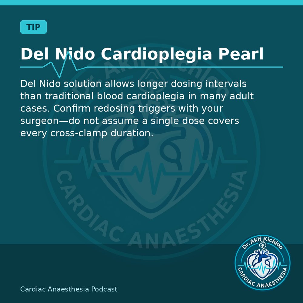 akifkichloo's tweet photo. Congenital &amp; TEE
Pacemaker magnet, sternal re-entry, insulin–glucose for HyperK, Del Nido.
Cardiac Anaesthesia Podcast
#CardiacAnaesthesia #CardiacAnaesthesiaPodcast #MedEd #CardiacOR https://t.co/08BxQ5GTGN