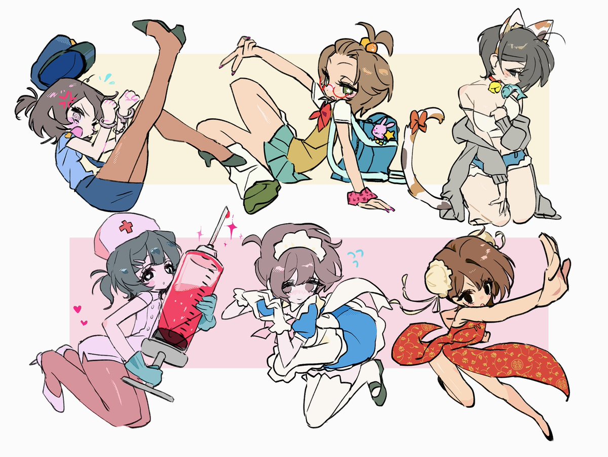 ao_6336's tweet photo. 自分のocなので何してもよし（全て同じ子） https://t.co/vckm3nQIRj
