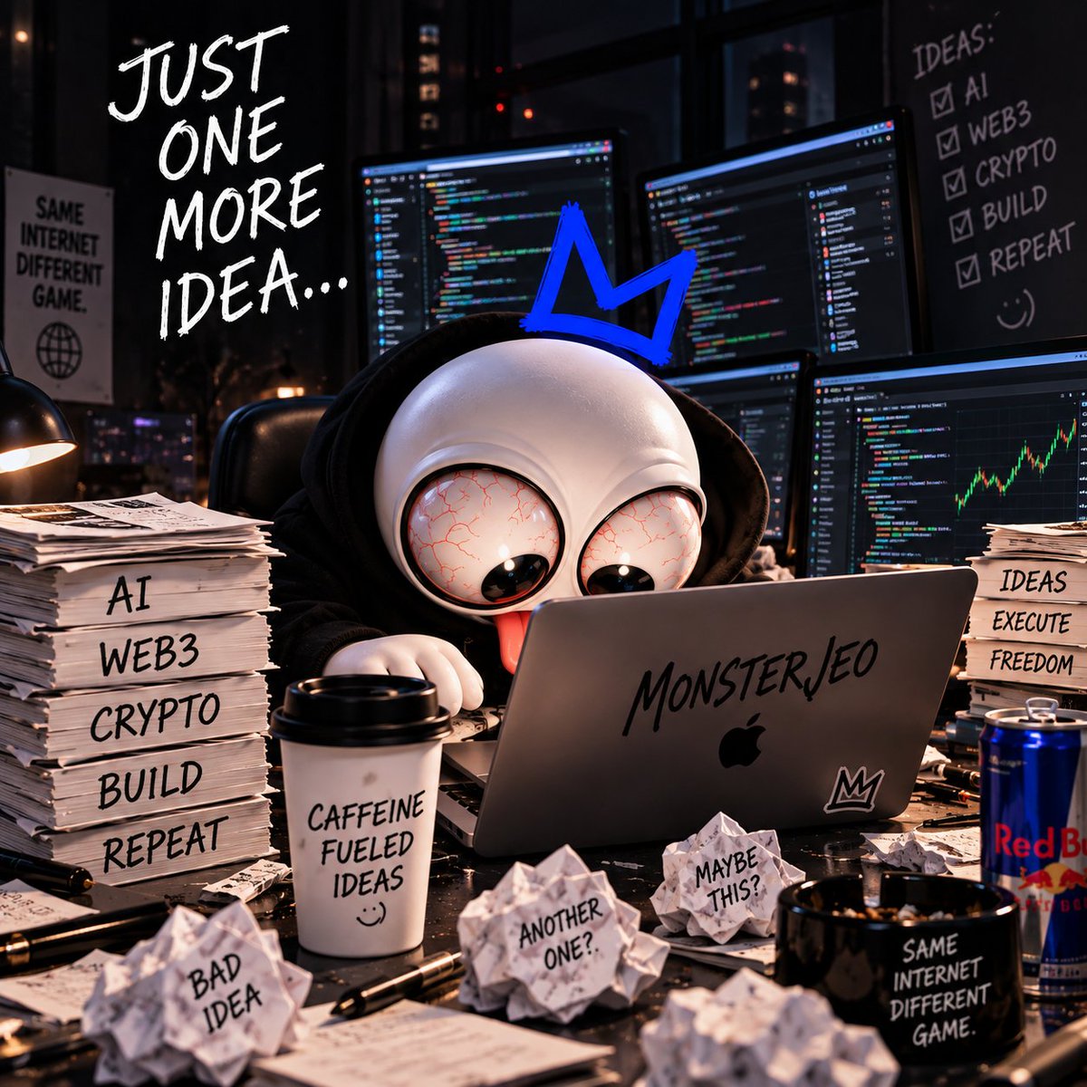 MonsterJeo's tweet photo. Crypto UX may eventually become:

Human → Intent → Agent → Blockchain.

Not:

Human → Wallet → Bridge → DEX → Contract → Explorer → panic.

That sounds obvious, but it completely changes what crypto products should optimize for.

The blockchain shouldn't be the interface.

It should be the execution layer.