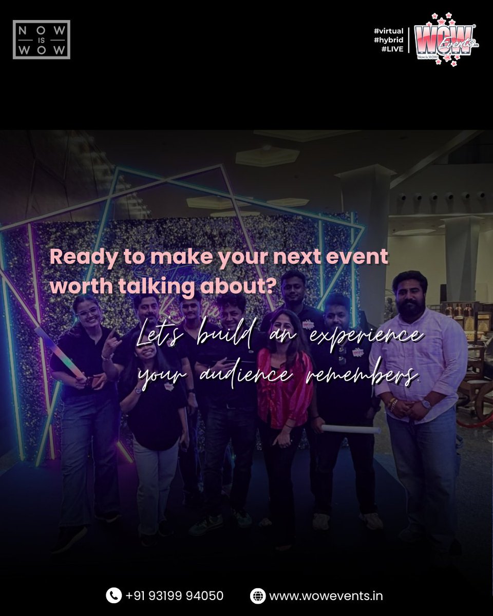 WOWEvents's tweet photo. Great corporate events don’t just happen. They’re planned, designed &amp; executed to perfection.
Planning your next corporate event?
Let’s create a WOW experience worth remembering.
📞 +91 93199 94050
🌐 https://t.co/kC9e5FRq6z
#WOWEvents #CorporateEvents #EventManagement https://t.co/Sjk3aR51ct