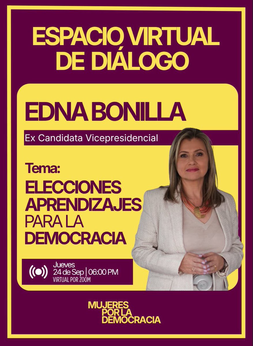 EdnaBonillaSeba's tweet photo. Espacios como este son fundamentales para poner sobre la mesa la participación de las mujeres en los procesos electorales, visibilizar sus retos y definir la ruta para seguir abriendo oportunidades en la política.
Mi agradecimiento a @MujeresxDcol 
por promover este diálogo tan importante para las generaciones presentes y futuras, permitiéndonos compartir sueños y buenas prácticas y encontrar caminos para superar los obstáculos del ejercicio político.