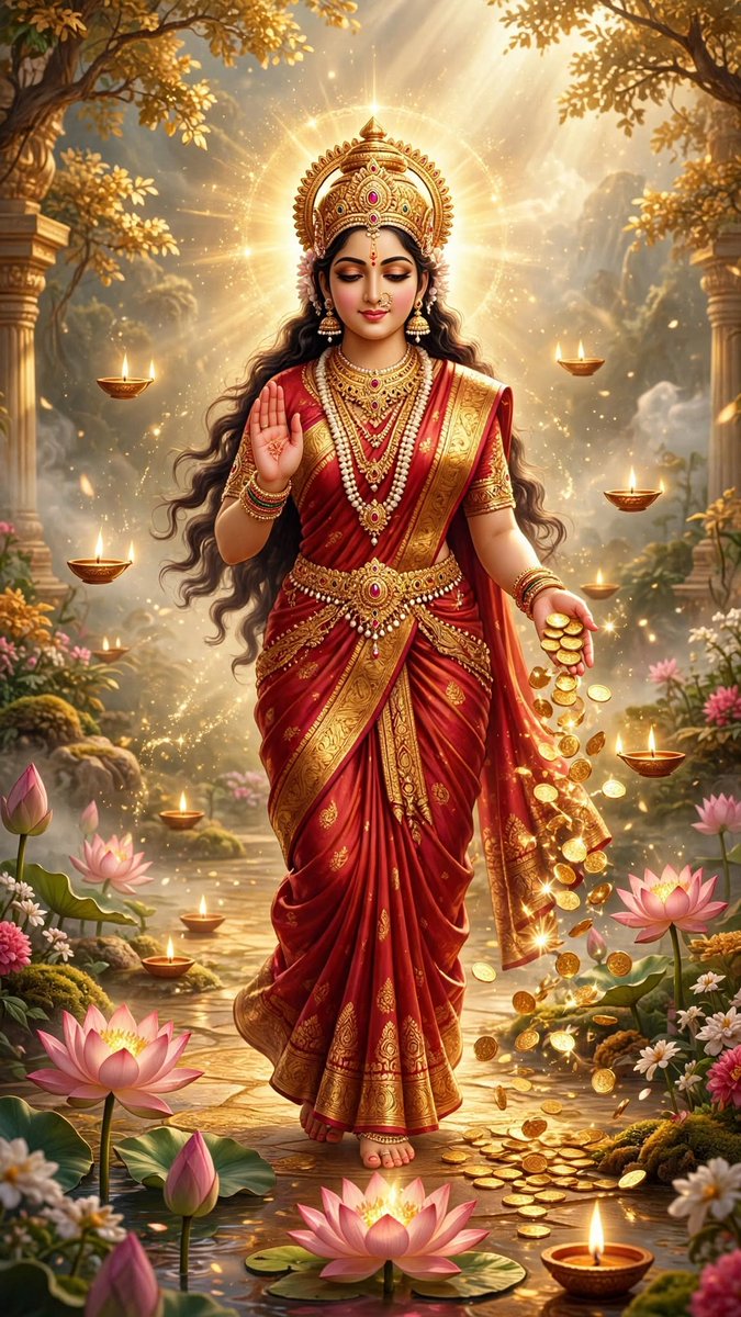 AnnyaBasu's tweet photo. 🌸✨ Where Goddess Lakshmi Walks, Abundance Blooms. 💛🪷
#GoddessLakshmi #MaaLakshmi #Lakshmi #Abundance #DivineFeminine #SanatanDharma #HinduGoddess #Prosperity #DivineVibes #SpiritualArt #IndianMythology #AIArt #X https://t.co/Hnqnrmvim4