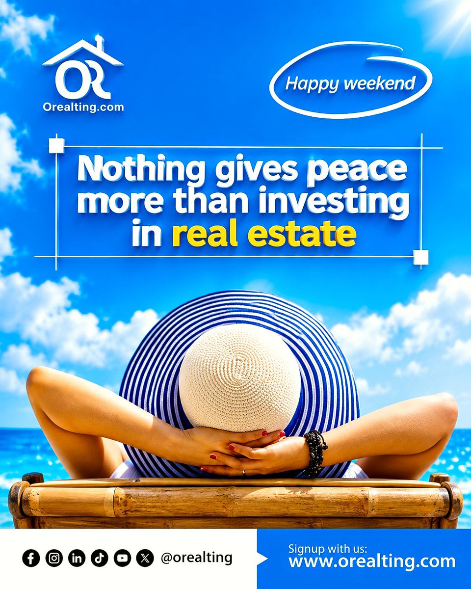 Orealting's tweet photo. Invest in real estate and enjoy peace of mind with https://t.co/K3HL9zx3KK

Happy weekend! https://t.co/3xGn97fTYq