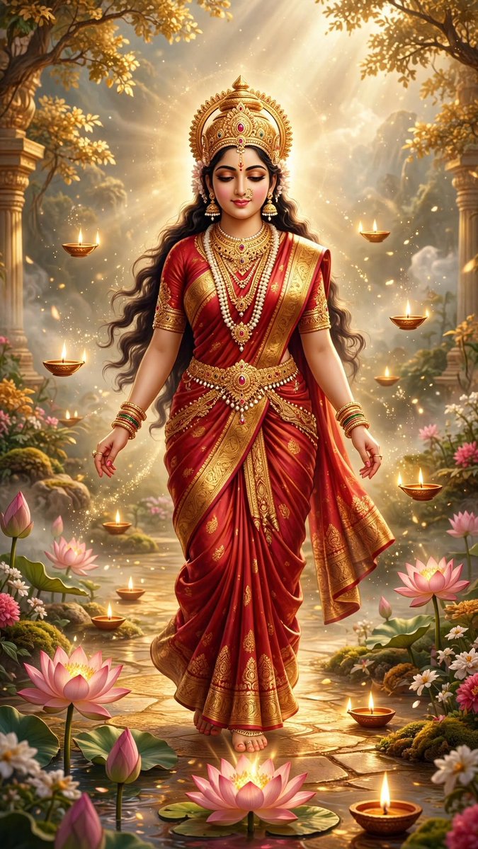 AnnyaBasu's tweet photo. 🌸✨ Where Goddess Lakshmi Walks, Abundance Blooms. 💛🪷
#GoddessLakshmi #MaaLakshmi #Lakshmi #Abundance #DivineFeminine #SanatanDharma #HinduGoddess #Prosperity #DivineVibes #SpiritualArt #IndianMythology #AIArt #X https://t.co/Hnqnrmvim4