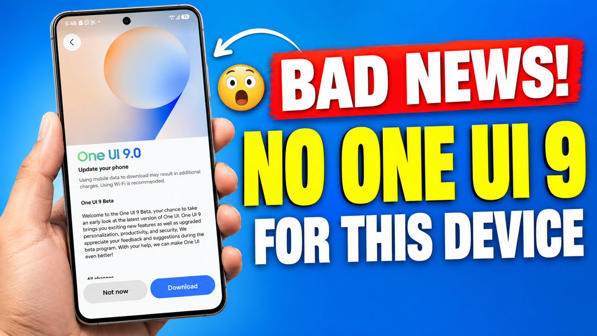 realunitechyt's tweet photo. 🚨 BAD NEWS! Samsung users need to know this.

One UI 9 is NOT coming to Many Samsung device. 😱

But why? 
Full details in my latest video 
https://t.co/7wlP7F40ph

#Samsung #OneUI9 #Galaxy https://t.co/YkV782IyGp