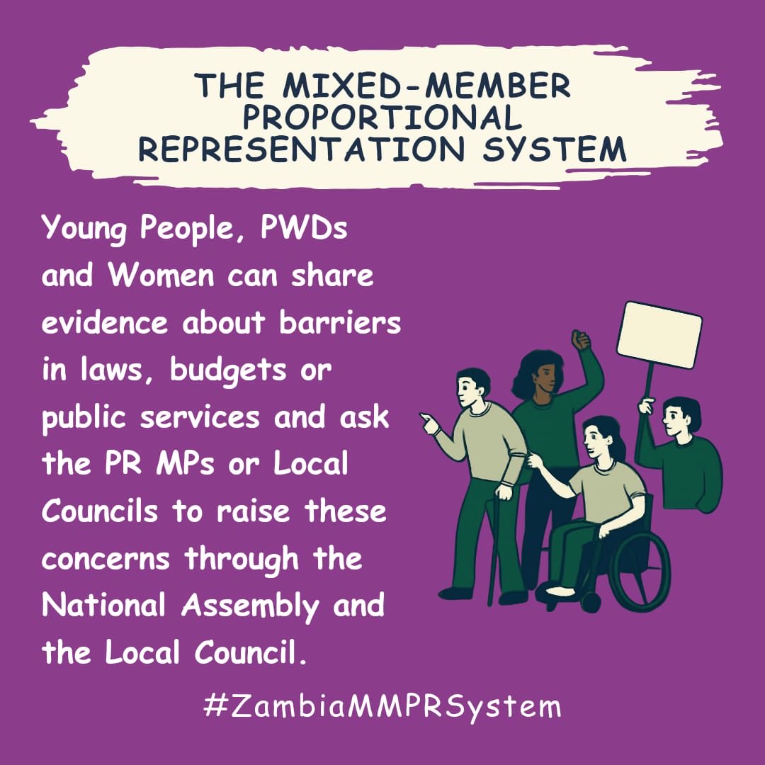 Chiradza3c's tweet photo. You can share evidence about barriers in laws, budgets or public services and ask your PR MPs and PR Councillors to raise those concerns in the National Assembly and the Local Council.

#ZambiaMMPRSystem https://t.co/SvO0bWWIcQ