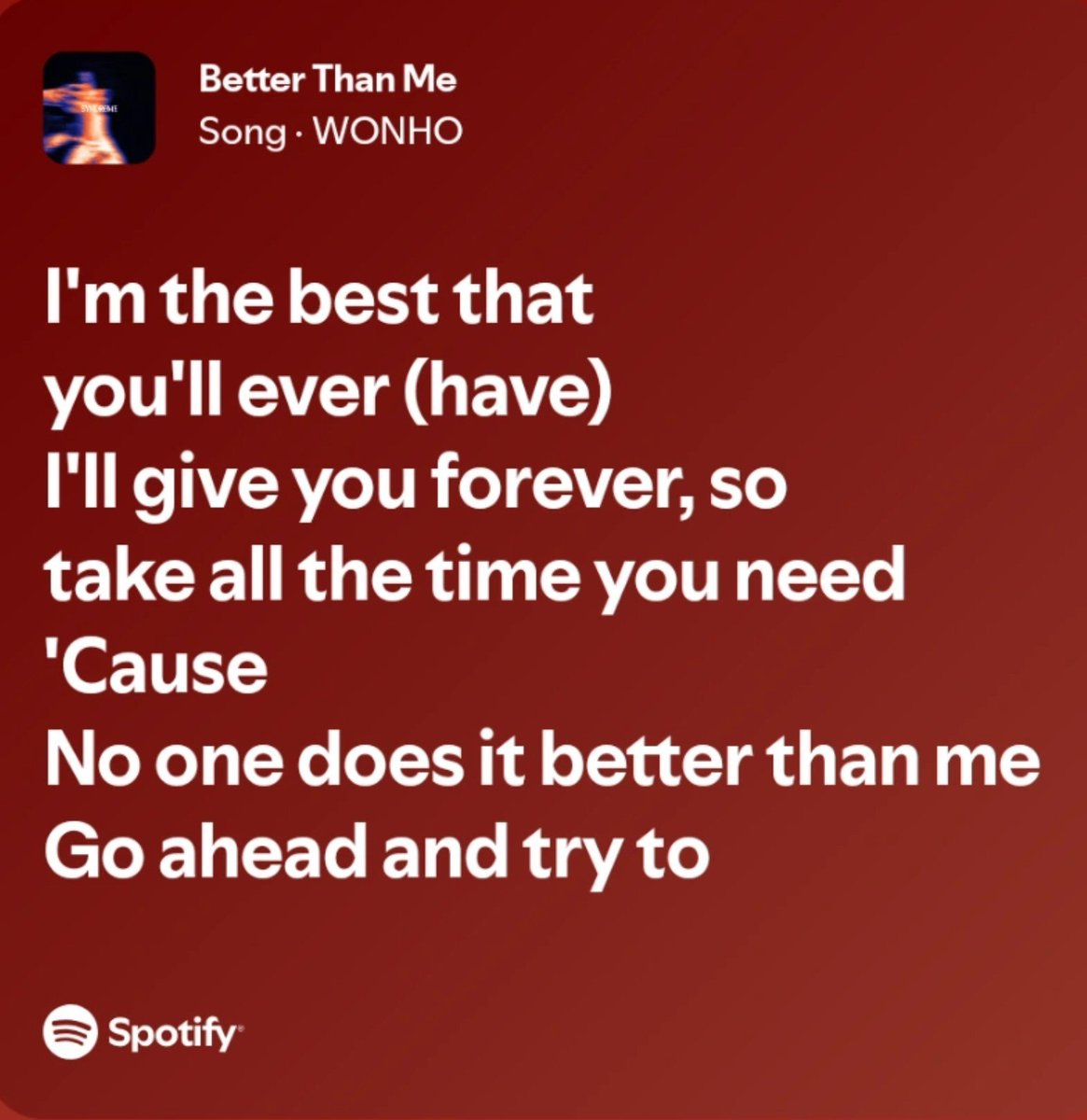 _cataaa21's tweet photo. Alexa play Better Than Me by Wonho https://t.co/kGzObVUBxZ