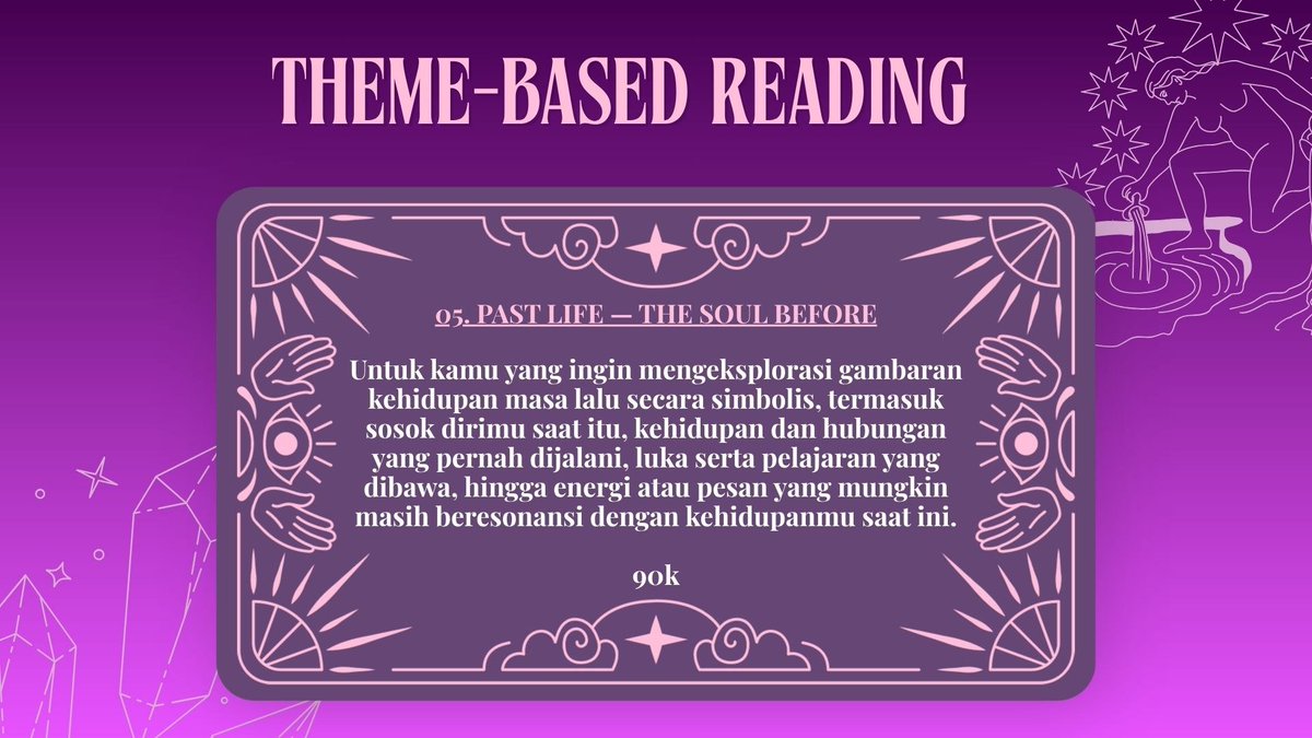 SolemnSainte's tweet photo. Selamat malam, semuanyaa. Ely sudah open lagi yah untuk tarot readingnya, boleh dilihat-lihat dulu testi dan menunya. 🩷 #zonauang #bealanja https://t.co/aKGsVkgret