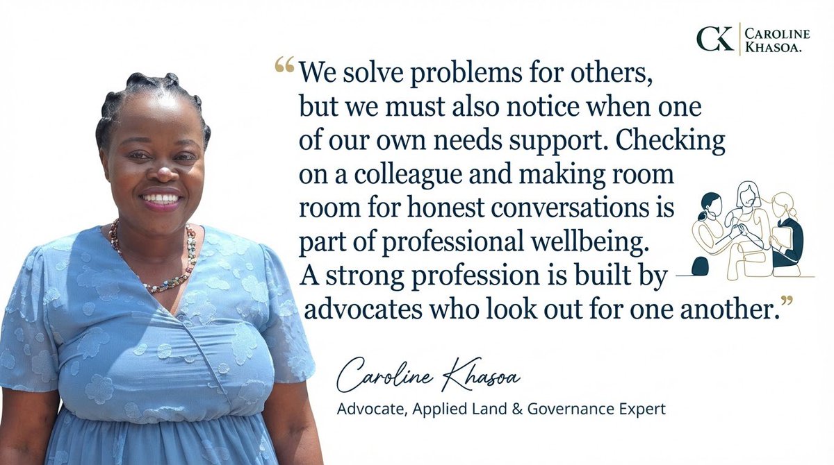 officialoyuko's tweet photo. When was the last time we checked if an advocate is okay?

The legal profession trains advocates to solve everyone else's problems, but noticing when one of their own needs support matters just as much.

As @adkhasoa notes, professional well-being isn't just an individual task. Simple check-ins, honest conversations, and supportive spaces ensure asking for help is never seen as a weakness. 

Strength in law comes from looking out for one another.