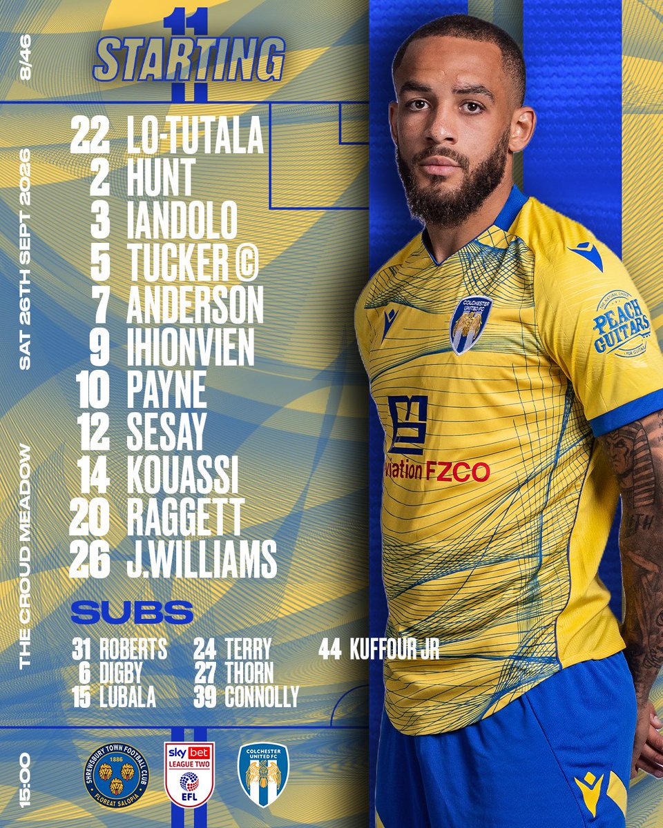 ColU_Official's tweet photo. 🔢 Your U's to take on Shrewsbury Town!

Jay Williams has made the trip to Shropshire after his international clearance for this international break did not go through in time.

#ColU https://t.co/rDA3pAZoIm