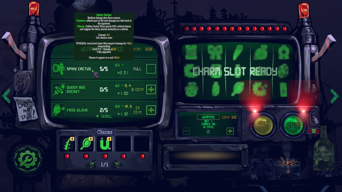 overclockint's tweet photo. Happy #ScreenshotSaturday!

Spin. Match. Fight. Repeat.

Build your attack from whatever the reels give you and take on bugs that won't make your run easy.

Every spin can change everything.

BugPot is coming to Steam. Wishlist now!
https://t.co/jT9fFTEBsX https://t.co/j7pKPtSe1k