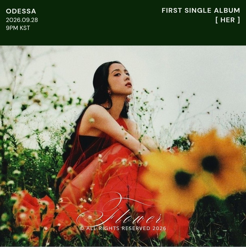 meiodesmei's tweet photo. ODESSA —  
1ST SINGLE DEBUT ALBUM [ HER ]
❛FLOWER❜ 

첫 꽃이 피기 시작한다 
CONCEPT PHOTO #2
2026.09.28 | 9PM KST 

#ktube #comingsoon https://t.co/zmVMHemNcJ