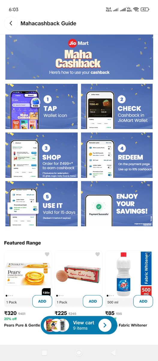 ittz_any's tweet photo. @jiomart is getting difficult day by day, very discreet. How to know , how would i recive the cashback !!! Very annoying, its so troublesome , the whole UI is puzzling https://t.co/gFZboTEWXc