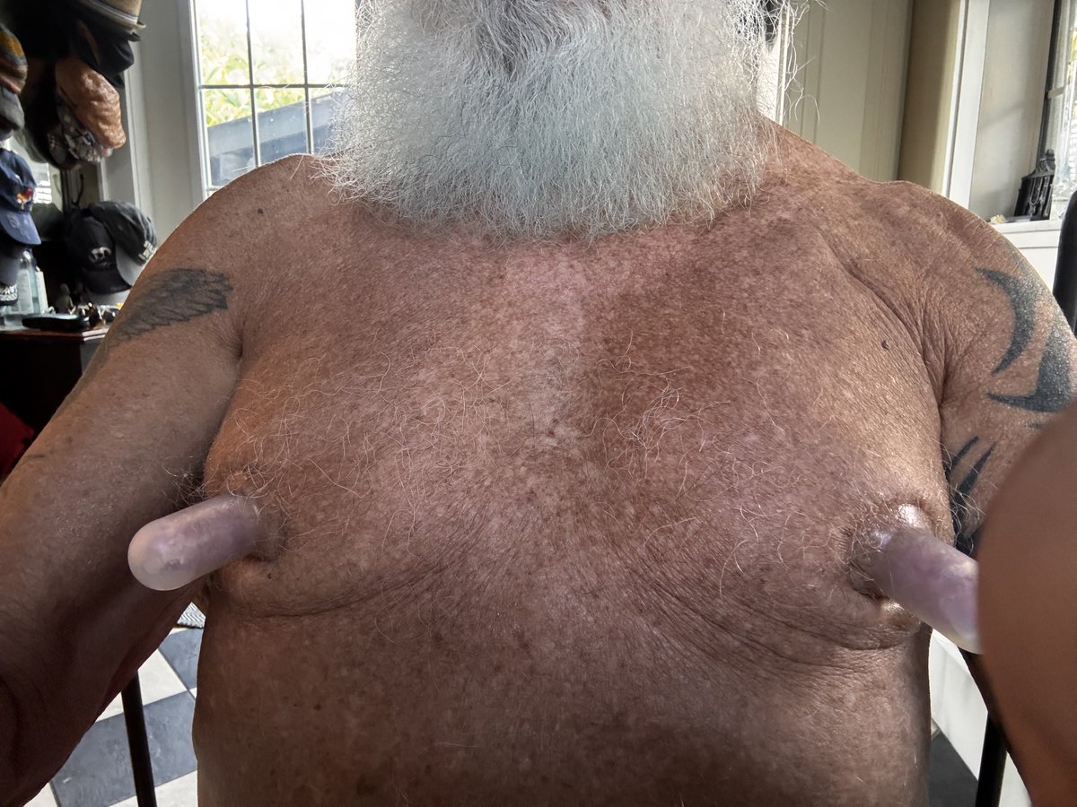 mvan0705's tweet photo. @DavidBrien2022 @Luxistrike77 Love my TTO45 XXXL suckers.  Thanks for the tips on my nips!! https://t.co/aITe82HI1T