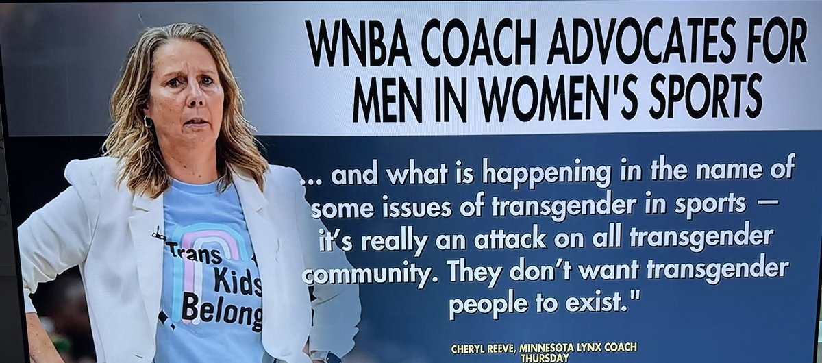 trishaposner's tweet photo. Fire Cheryl Reeve.
She coaches women but tells the world that defending those women from male bodies is an “attack” on the entire trans community.
No.
Wanting fair sport is not wanting anyone erased. It is wanting women to keep what they have earned.
This has nothing to do with “acceptance.” It has everything to do with the females on her own bench.

She should not be a WNBA coach if she does not understand that women’s sports are for women.
#SaveWomensSports
