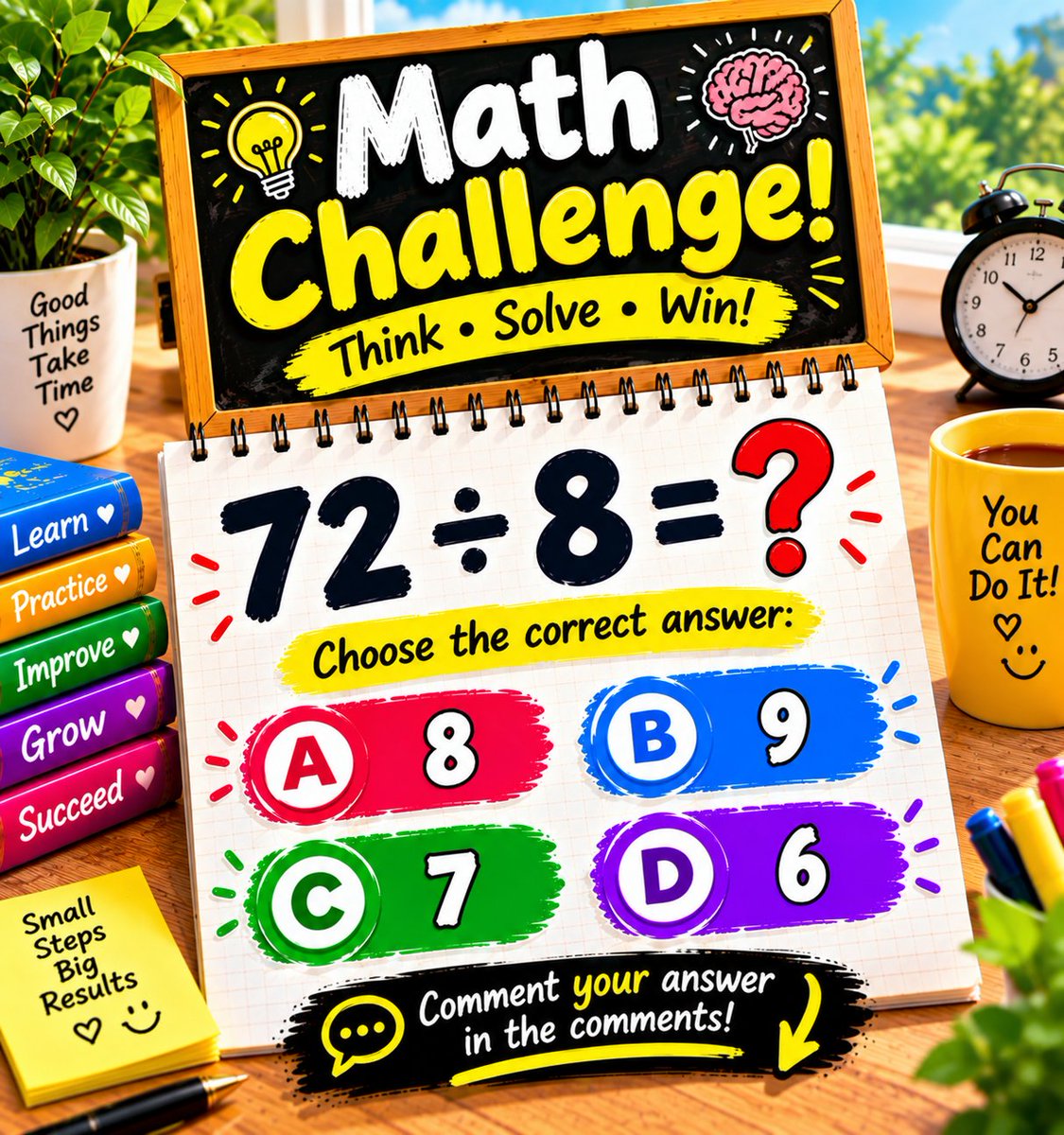 hamzaabbaspc3c's tweet photo. 🧠🔥 Quick Math Challenge!
Can you solve 72 ÷ 8 = ❓ 🤔 https://t.co/NWfepmHeaR