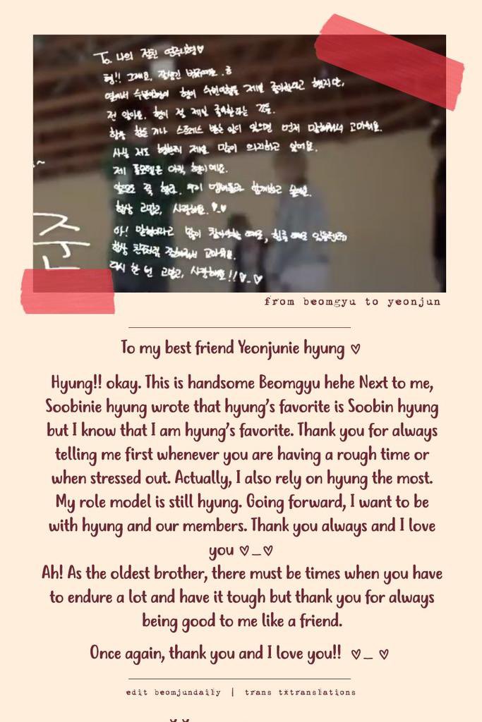 beomelina's tweet photo. sobbing at how beomgyu loves to send long, heartfelt messages to yeonjun no matter the occasion.. he even adds little hearts every time 😣😣 my beomjun https://t.co/gX0RAF4F1r