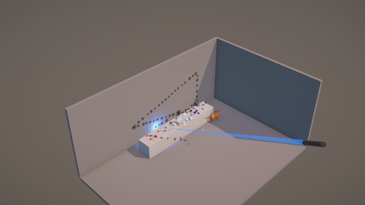 corbygames's tweet photo. #ScreenshotSaturday: BLUE LASER, five seconds where the beam does the breaking instead of the cat. Everything on that shelf was his to wreck a second ago. Wishlist: https://t.co/49rR8iEgkQ · free demo: https://t.co/KtUHVjMQpz https://t.co/5ByEt2q4Y6