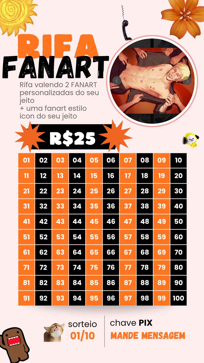 cartakpop's tweet photo. 🏆 RIFA
• Prêmio: 2 fanart personalizadas do 
seu jeito + uma fanart estilo icon (até os ombros
*Valor: R$ 25
*Posso? : arte de todos os estilos é permitido, anime, kpoper, jogos, livros, BR, etc
*Abaixo regras do que é permitido e não
*N°: até o 1.000

📆 Resultado no dia 01/10 https://t.co/i3Aj3WFEAd