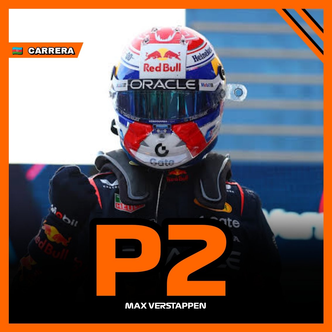 MaxArgento33's tweet photo. 🏁  🇦🇿   CARRERA   🇦🇿  🏁

Un P2 para Max Verstappen en la carrera.

Otra vez a las puertas de la victoria, pero nada que reprocharle a MV3.

Lo dió todo, fue al límite en cada vuelta, atacando en la entrada y salida de las curvas.

Pero que bronca estar tan cerca y que no se nos de.