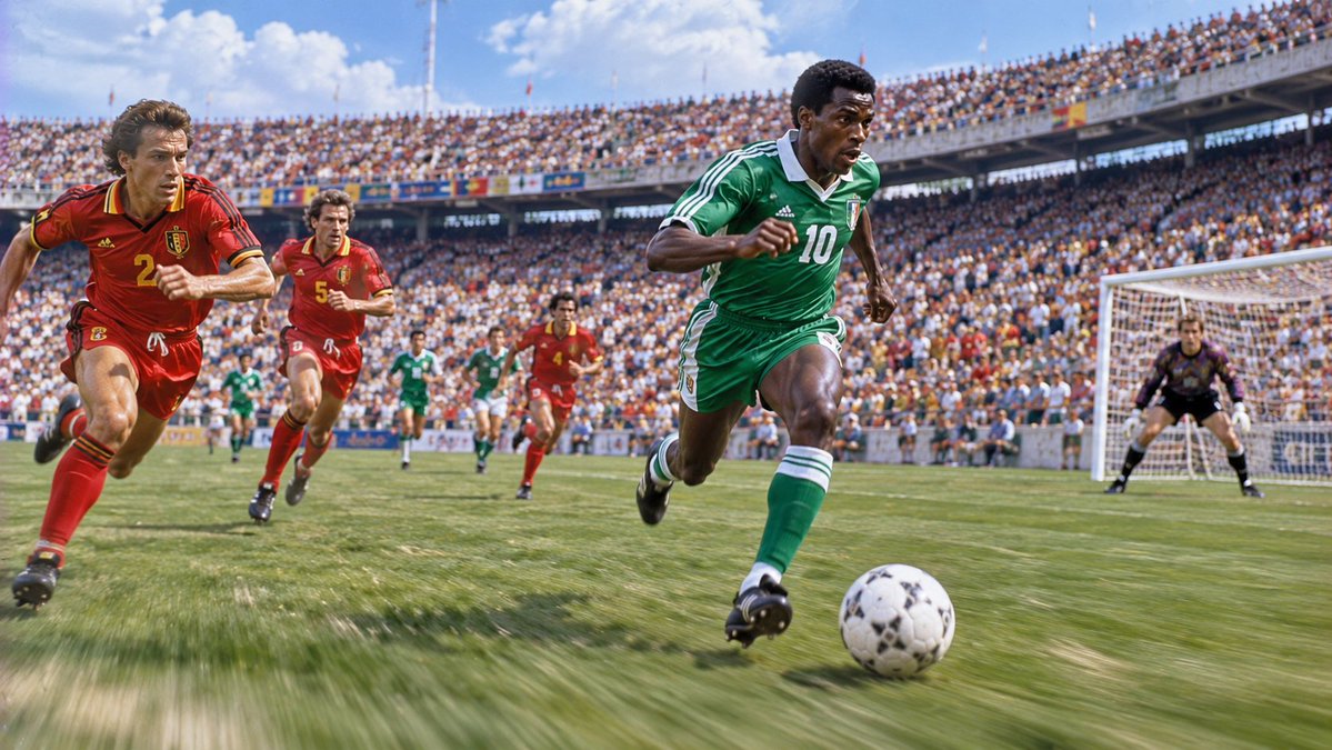 SoccerAmplified's tweet photo. DID YOU KNOW SAEED AL-OWAIRAN RAN 69 METRES TO SCORE ONE OF THE DEFINING GOALS OF USA 1994?

Saudi Arabia made its FIFA World Cup debut at USA 1994.

After a narrow defeat by the Netherlands and a win over Morocco, they faced Belgium in Washington.

Belgium had won their first two matches.

Five minutes in, Al-Owairan collected the ball deep in his own half, ran through several challenges and shot past Michel Preud’homme.

FIFA records the run as 69 metres.

Saudi Arabia won 1–0 and reached the Round of 16 at the first attempt.

#WorldCup #SaudiArabia #AlOwairan #WonderGoal #FIFAWorldCup #AsianFootball #FootballHistory #DidYouKnow