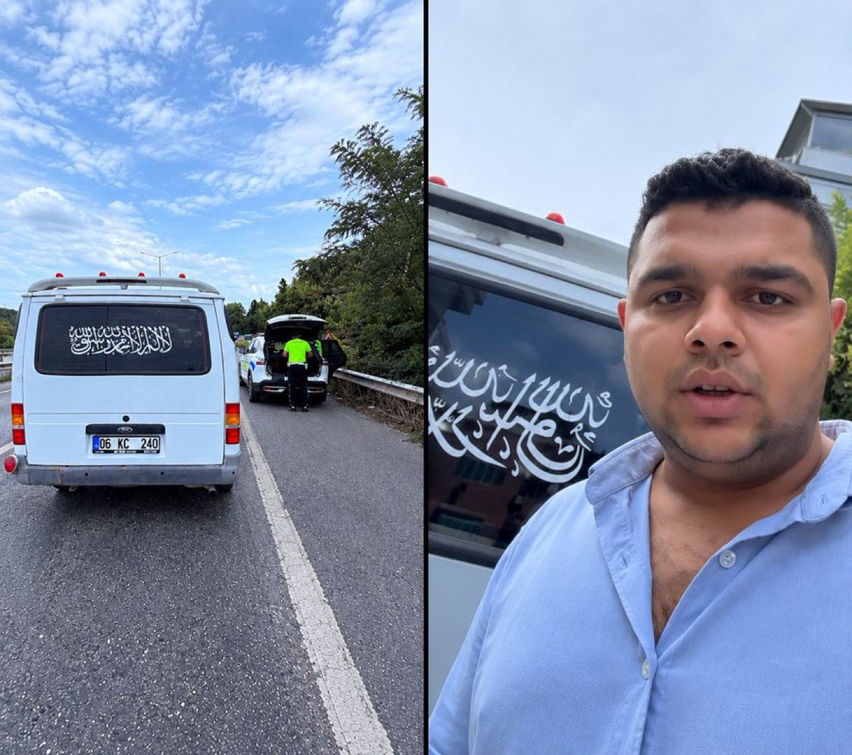 elifideali's tweet photo. 🔴 Sakarya’da aracının arkasında “Kelime-i Tevhid” yazılı olduğu gerekçesiyle ceza kesilen sürücü:

“Polis bana ‘Burada ne yazıyor? Burası Arabistan değil, Türkiye Cumhuriyeti.’ dedi.” https://t.co/zmeVdJ8HHE