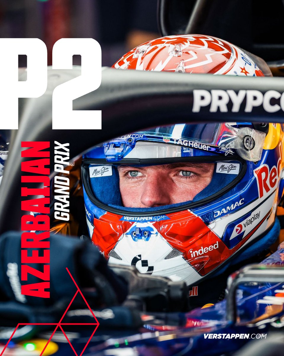 VerstappenCOM's tweet photo. P2!!!! 🔥 Max kept pushing right until the very last lap 💪

#AzerbaijanGP https://t.co/nPvkA6oUc5