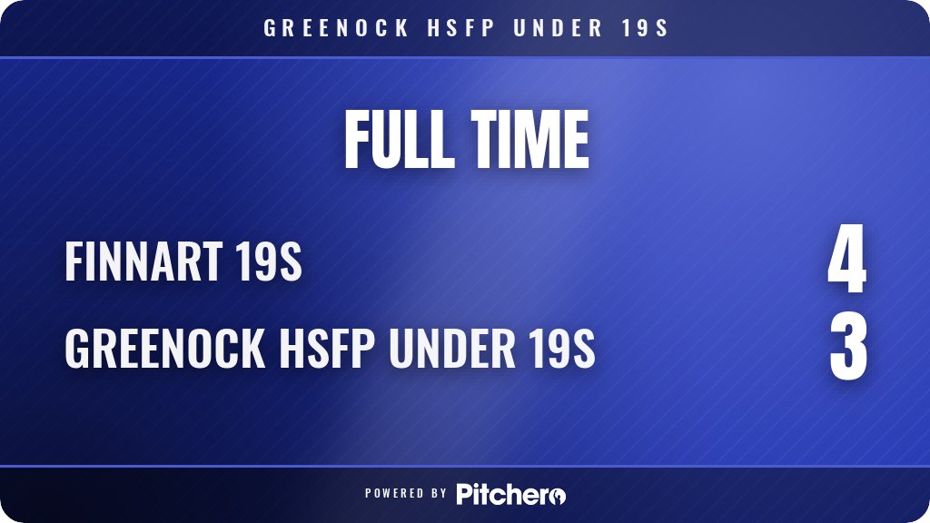ghsfp19s's tweet photo. FULL TIME: Finnart 19s 4 - 3 Greenock HSFP Under 19s
#FINGRE #Pitchero
https://t.co/13bckIfXcR https://t.co/yM7bh5rBZ6