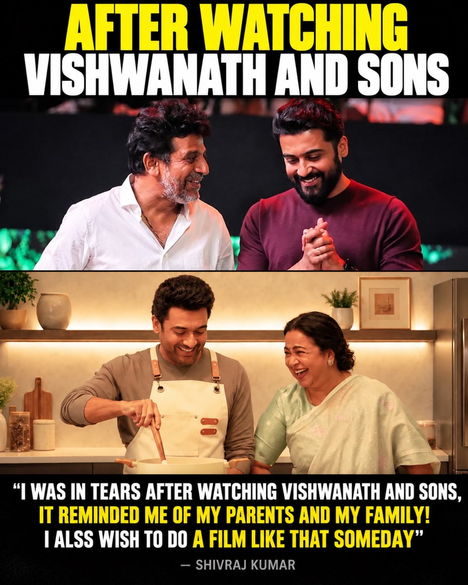 Btw_The_Frames's tweet photo. Shivanna sir opens up about Vishwanath &amp; Sons ❤️

“It reminded me of my parents and my family. I also wish to do a film like that someday.” ❤️

A film that clearly struck an emotional chord with him. 🥹

#ShivrajKumar #VishwanathAndSons  #TeluguCinema https://t.co/Q6jP31fblv