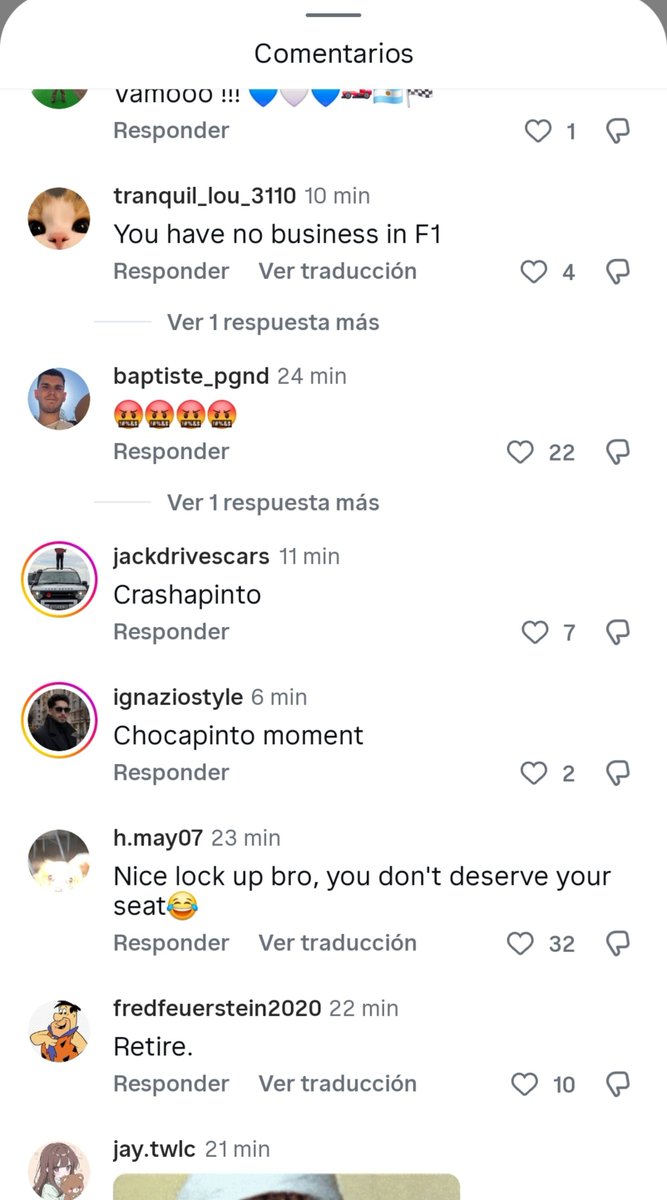 francoco43's tweet photo. espero que saquen un comunicado por estos comentarios @fia @f1 @AlpineF1Team https://t.co/HUVrKHI2Ix