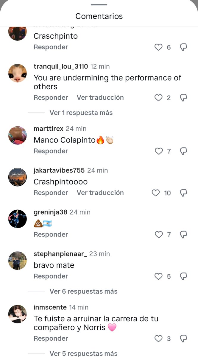 francoco43's tweet photo. espero que saquen un comunicado por estos comentarios @fia @f1 @AlpineF1Team https://t.co/HUVrKHI2Ix