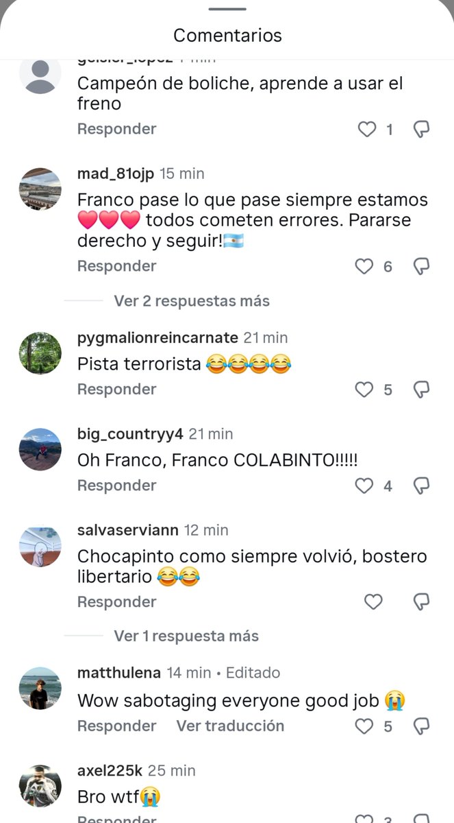 francoco43's tweet photo. espero que saquen un comunicado por estos comentarios @fia @f1 @AlpineF1Team https://t.co/HUVrKHI2Ix