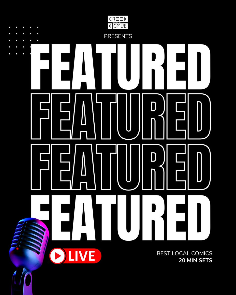 creekandcave's tweet photo. It's a perfect day to laugh at the comedy club all day long 👏 Today we've got the Bad Boys Open Mic at 4pm, BILT Neighborhood Comedy at 5pm, Creek Featured at 7pm + 9pm, FREAKY with .@britneyled at 11pm. Grab your tickets: https://t.co/dajJCW0EmH https://t.co/a6C7rZuF0b