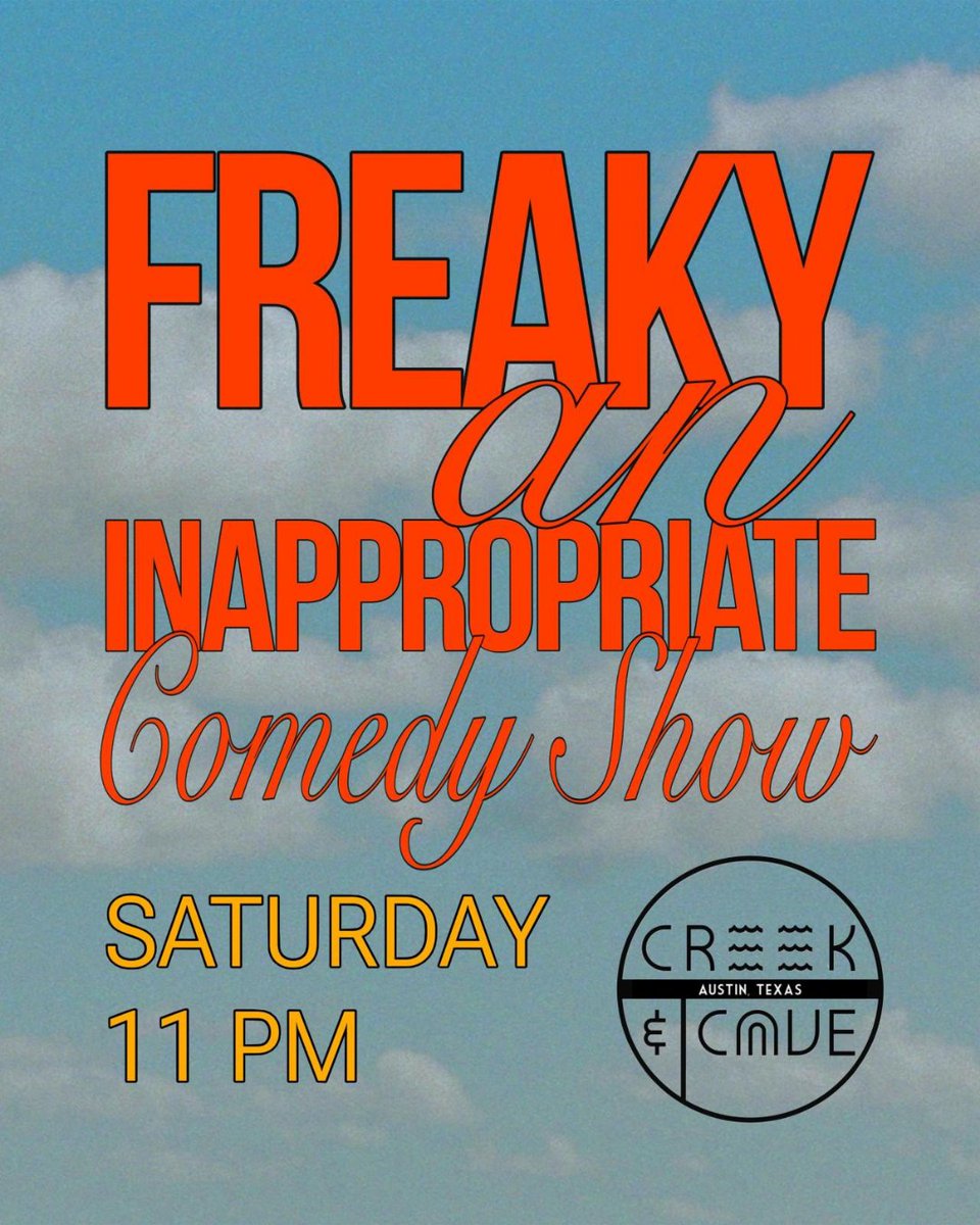 creekandcave's tweet photo. It's a perfect day to laugh at the comedy club all day long 👏 Today we've got the Bad Boys Open Mic at 4pm, BILT Neighborhood Comedy at 5pm, Creek Featured at 7pm + 9pm, FREAKY with .@britneyled at 11pm. Grab your tickets: https://t.co/dajJCW0EmH https://t.co/a6C7rZuF0b