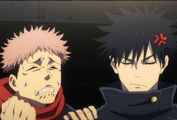 itadoriism's tweet photo. i just know megumi is so mad that yuuji’s pout works on him https://t.co/7JY8Jk6qvC