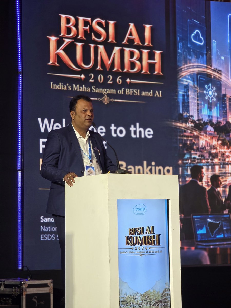 ESDSDataCenter's tweet photo. The Maha Sangam of BFSI &amp; AI has officially begun! ✅

The future of BFSI starts here. 🌊

#BFSIAIKumbh2026 #BFSI #AI https://t.co/kUPpHjyOJW
