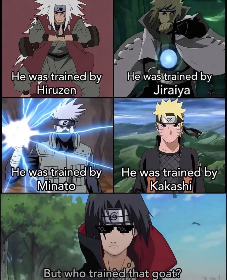iamGbol1y's tweet photo. Who trained the goat Itachi? https://t.co/uKtBaVHueQ
